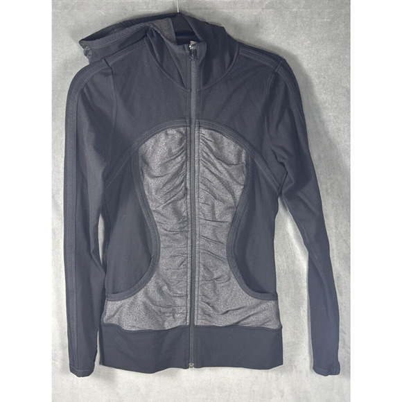 Lululemon PURE BALANCE Jacket Women's Size 6 (SNUG FIT) Grey HOODED Stretch Yoga - Picture 1 of 6